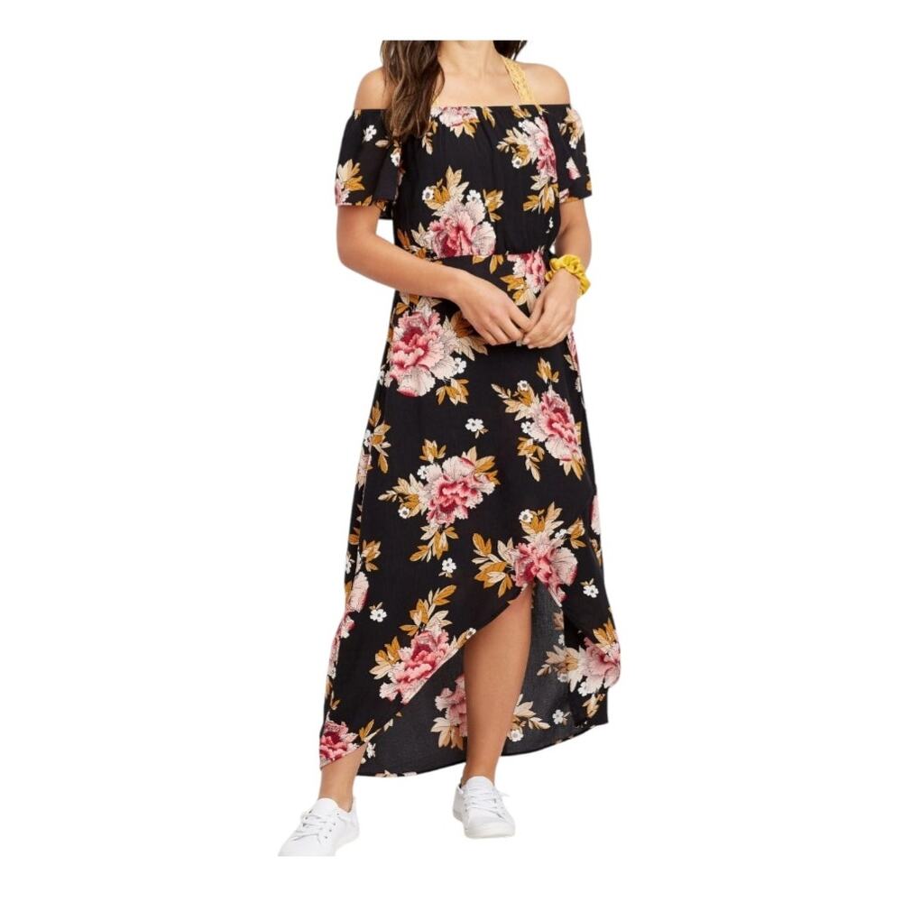 Maurices Womens Floral Lined High-Low Wrap Maxi Dress NWT Size Medium